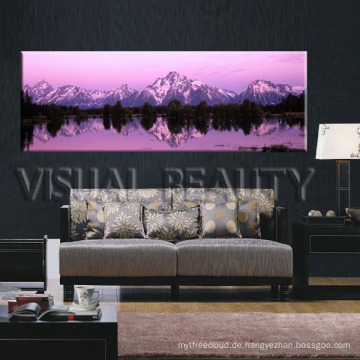 Landschaft Sonnenuntergang Leinwand Drucke / Schnee Berg Leinwand Druck / Panorama Leinwand Wand Kunst